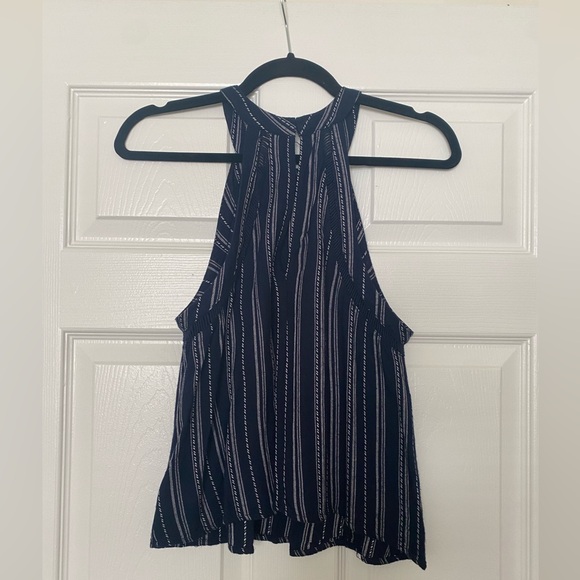 Target Mossimo Women’s High Neck Tank | Navy & White Stripes | Medium - Picture 2 of 5